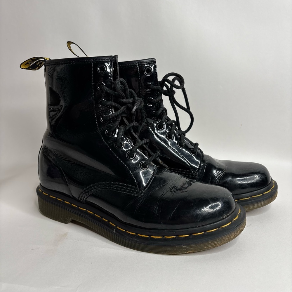 Dr Marten 1460 Women's Patent Leather Lace Up Boots size 8 - Picture 2 of 10